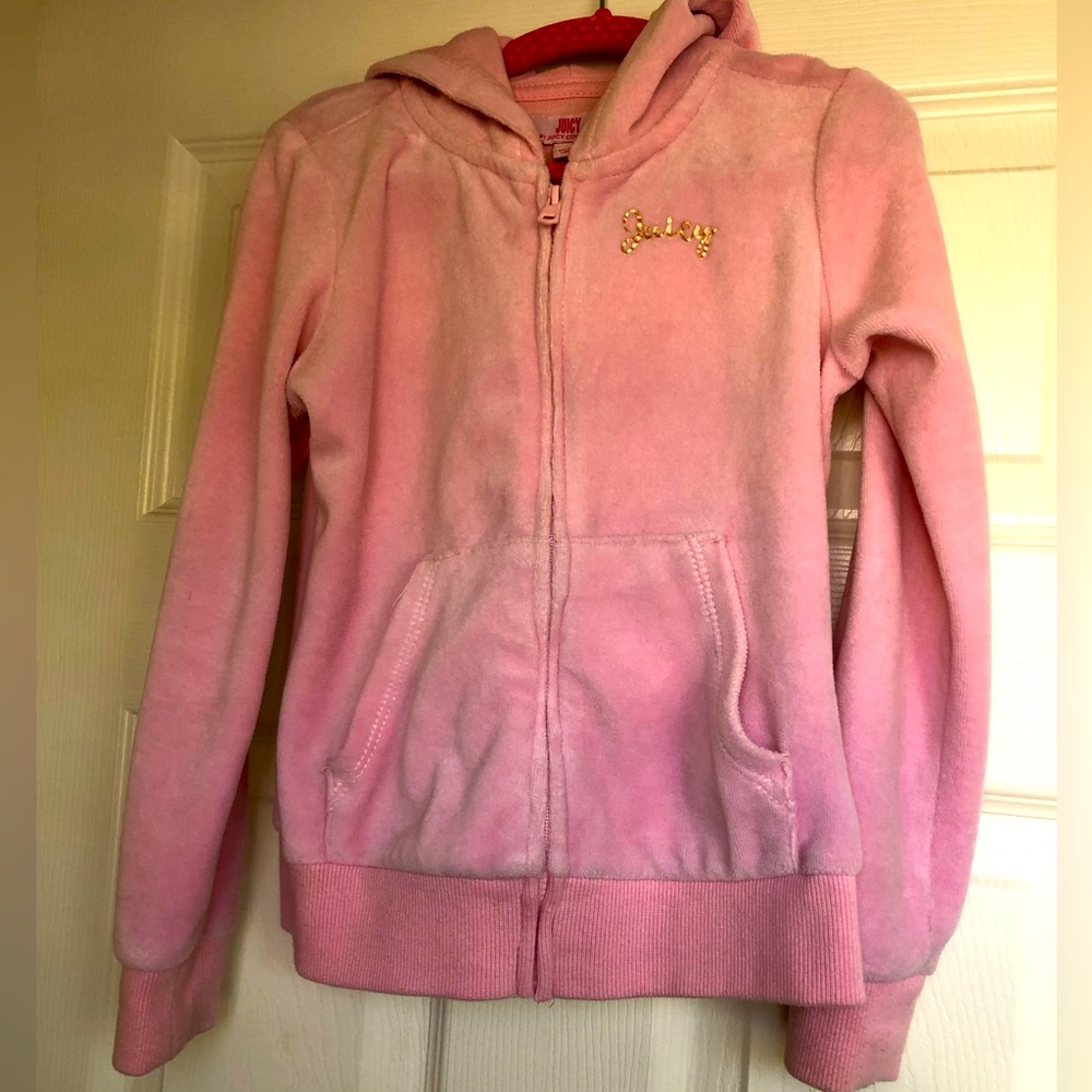 Juicy Couture Velour Jacket Hoodie Girls Size 5 Pink
